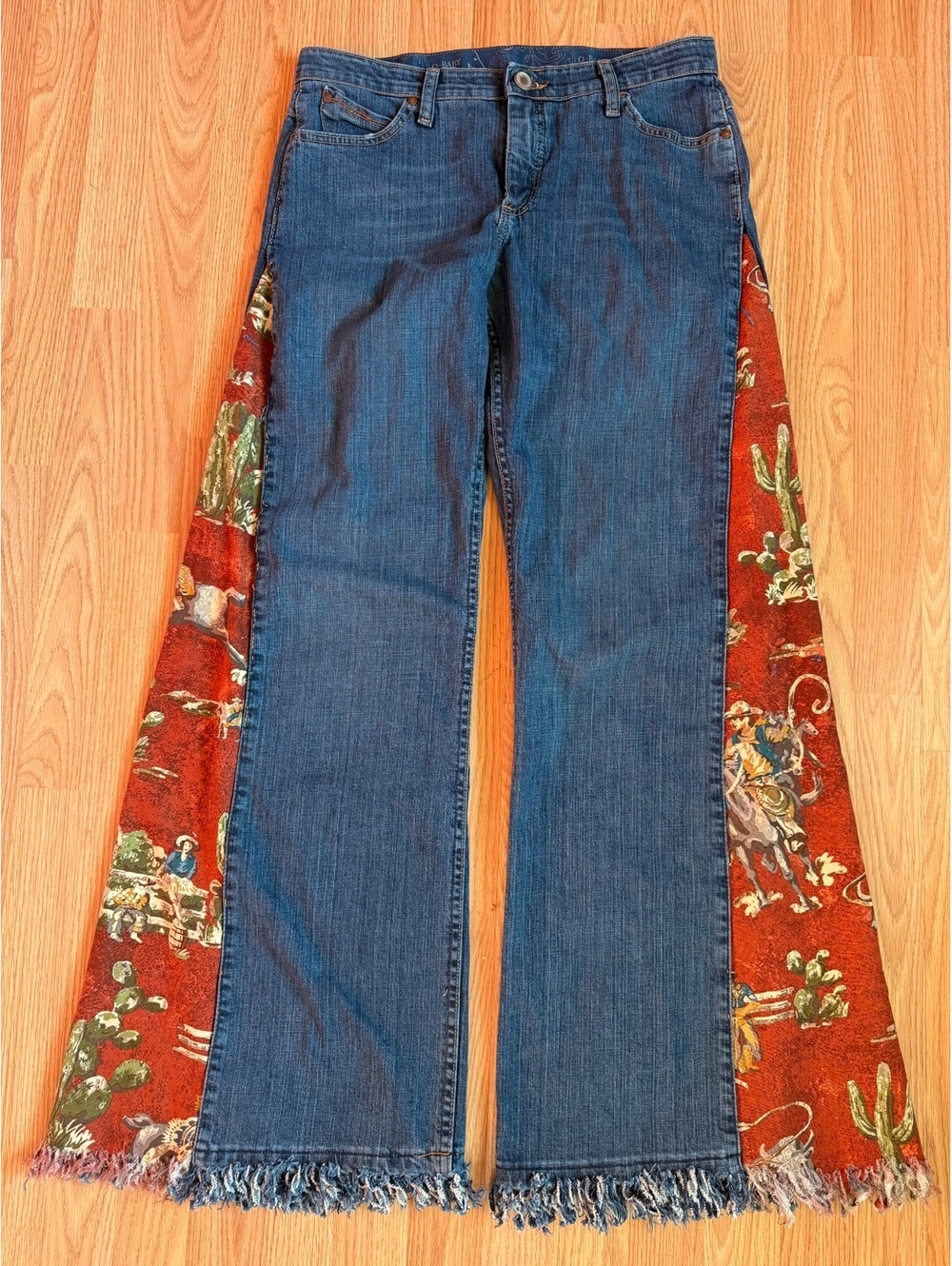 Custom Wide leg Wrangler Western Riding Jeans Size 11/12x34 - Picture 2 of 5